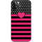 Polka Dots and Stripes Heart in Pink iPhone 12 Pro Skin