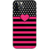Polka Dots and Stripes Heart in Pink iPhone 12 Pro Skin