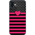 Polka Dots and Stripes Heart in Pink iPhone 12 Skin