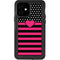 Polka Dots and Stripes Heart in Pink iPhone 12 Waterproof Case