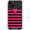 Polka Dots and Stripes Heart in Pink iPhone 13 Clear Case