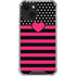 Polka Dots and Stripes Heart in Pink iPhone 13 Clear Case