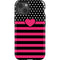 Polka Dots and Stripes Heart in Pink iPhone 13 Impact Case