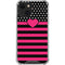 Polka Dots and Stripes Heart in Pink iPhone 13 Mini Clear Case