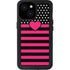 Polka Dots and Stripes Heart in Pink iPhone 13 Mini Waterproof Case