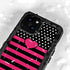 Polka Dots and Stripes Heart in Pink iPhone 13 Mini Waterproof Case