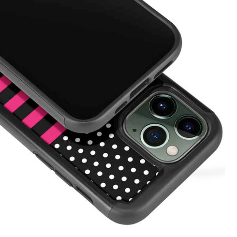 Polka Dots and Stripes Heart in Pink iPhone 13 Pro Cargo Case