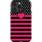 Polka Dots and Stripes Heart in Pink iPhone 13 Pro Impact Case