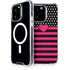 Polka Dots and Stripes Heart in Pink iPhone 13 Pro MagSafe Case