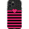Polka Dots and Stripes Heart in Pink iPhone 13 Pro Max Impact Case