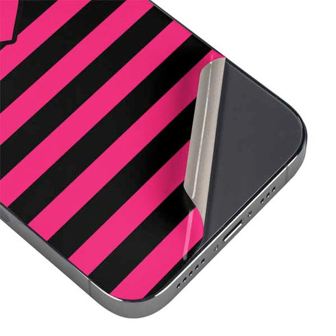 Polka Dots and Stripes Heart in Pink iPhone 13 Pro Max Skin