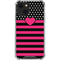 Polka Dots and Stripes Heart in Pink iPhone 14 Clear Case