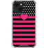Polka Dots and Stripes Heart in Pink iPhone 14 Clear Case