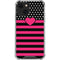 Polka Dots and Stripes Heart in Pink iPhone 14 Plus Clear Case