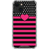 Polka Dots and Stripes Heart in Pink iPhone 14 Plus Clear Case