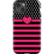 Polka Dots and Stripes Heart in Pink iPhone 14 Impact Case