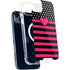 Polka Dots and Stripes Heart in Pink iPhone 15 Plus MagSafe Case