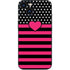 Polka Dots and Stripes Heart in Pink iPhone 15 Plus Skin