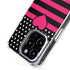 Polka Dots and Stripes Heart in Pink iPhone 14 Pro MagSafe Case