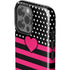 Polka Dots and Stripes Heart in Pink iPhone 15 Pro Max Impact Case