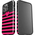 Polka Dots and Stripes Heart in Pink iPhone 15 Pro Max Impact Case