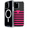 Polka Dots and Stripes Heart in Pink iPhone 15 Pro Max MagSafe Case
