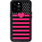 Polka Dots and Stripes Heart in Pink iPhone 14 Pro Max Waterproof Case