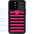Polka Dots and Stripes Heart in Pink iPhone 14 Pro Max Waterproof Case