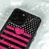 Polka Dots and Stripes Heart in Pink iPhone 14 Pro Max Waterproof Case