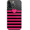 Polka Dots and Stripes Heart in Pink iPhone 14 Pro Skin