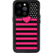 Polka Dots and Stripes Heart in Pink iPhone 14 Pro Waterproof Case