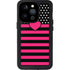Polka Dots and Stripes Heart in Pink iPhone 14 Pro Waterproof Case