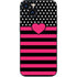 Polka Dots and Stripes Heart in Pink iPhone 14 Skin