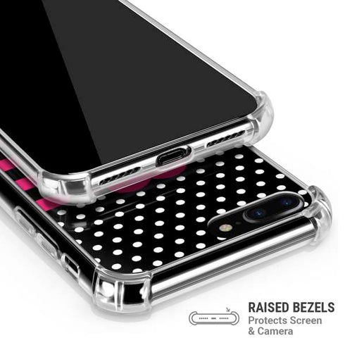 Polka Dots and Stripes Heart in Pink iPhone 7/8 Plus Clear Case