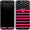 Polka Dots and Stripes Heart in Pink iPhone 7 Plus Skin