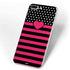 Polka Dots and Stripes Heart in Pink iPhone 7 Plus Skin