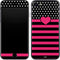 Polka Dots and Stripes Heart in Pink iPhone 7 Skin