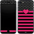 Polka Dots and Stripes Heart in Pink iPhone 7 Skin