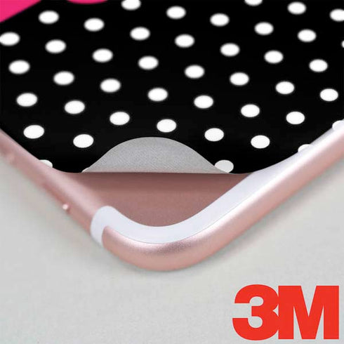 Polka Dots and Stripes Heart in Pink iPhone 7 Skin