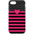 Polka Dots and Stripes Heart in Pink iPhone 8 Pro Case