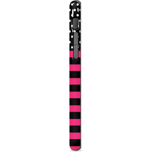 Polka Dots and Stripes Heart in Pink iPhone 8 Pro Case