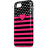Polka Dots and Stripes Heart in Pink iPhone 8 Pro Case