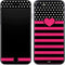 Polka Dots and Stripes Heart in Pink iPhone 8 Skin