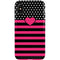 Polka Dots and Stripes Heart in Pink iPhone X Pro Case