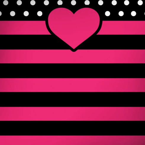 Polka Dots and Stripes Heart in Pink iPhone X Pro Case