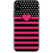 Polka Dots and Stripes Heart in Pink iPhone X Skin