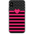 Polka Dots and Stripes Heart in Pink iPhone X Skin