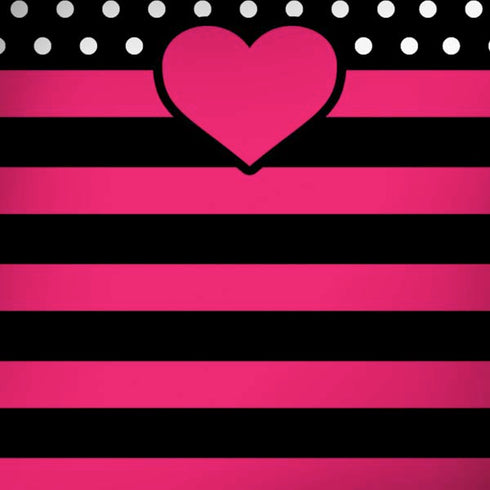 Polka Dots and Stripes Heart in Pink iPhone X Skin