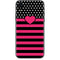 Polka Dots and Stripes Heart in Pink iPhone XR Skin