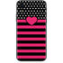 Polka Dots and Stripes Heart in Pink iPhone XR Skin